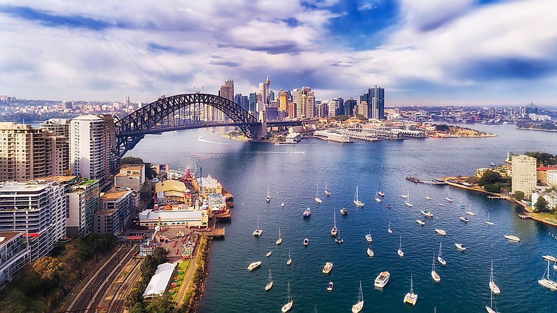 Sydney Harbour in Sydney, Australia is one of the most well-known harbors in the world.