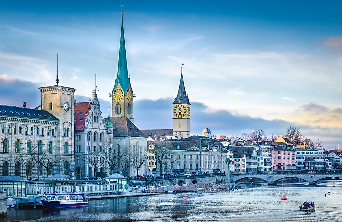 The city of Zurich, the most important economic center of Switzerland is also one of the world's major financial centers.