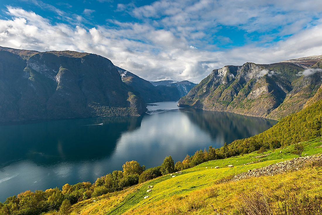 Sognefjord, the second largest fjord in the world. 