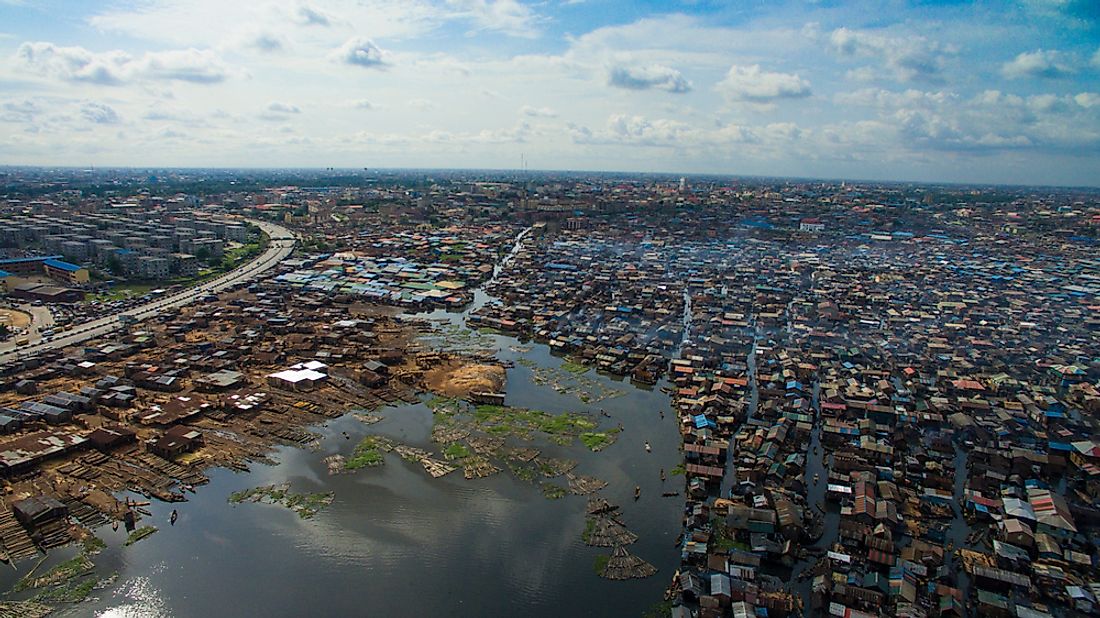 A third of Makoko's community is constructed on stilts above Lagos Lagoon.