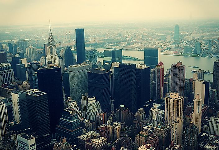 Manhattan skyline from an aerial view