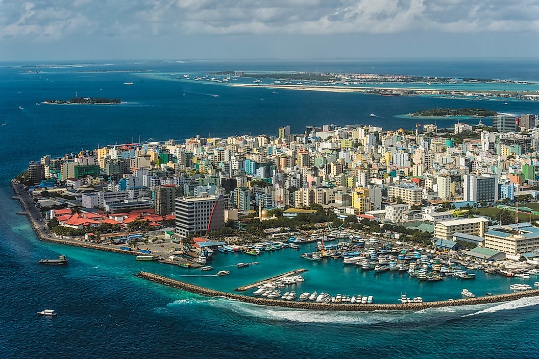The capital of the Maldives, Male. The Maldives has the highest per capita income in all of South Asia. 
