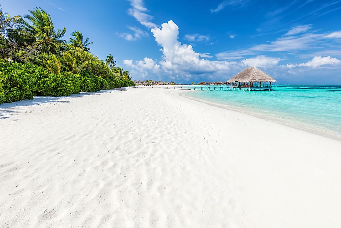 The Maldives are known for their amazing tropical beaches. 