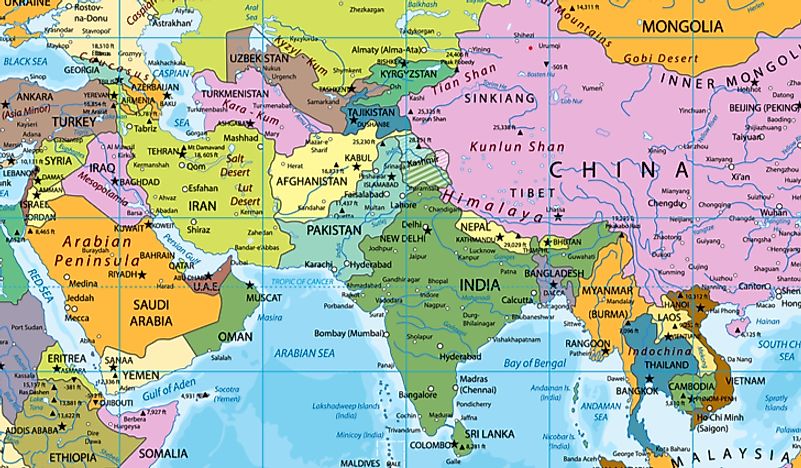 Pakistan's location on a map. 