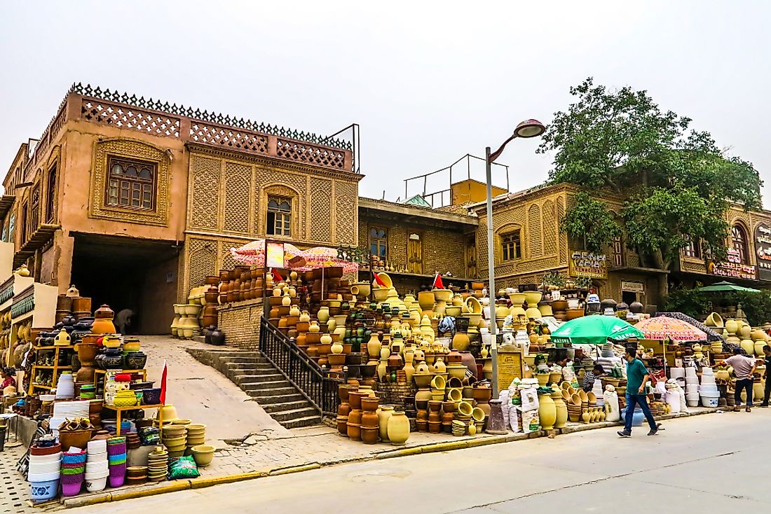 A Uyghur Pottery Store in Kashgar, China. Editorial credit: AlexelA / Shutterstock.com.