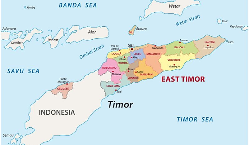 East Timor's location within Asia. 