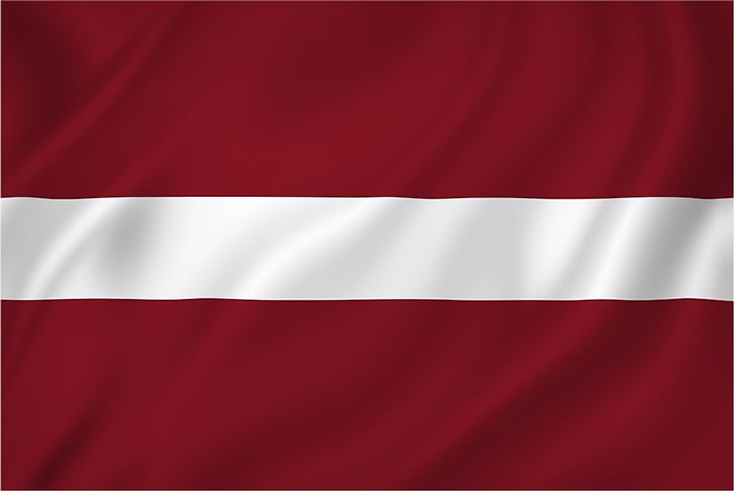 The flag of Latvia.