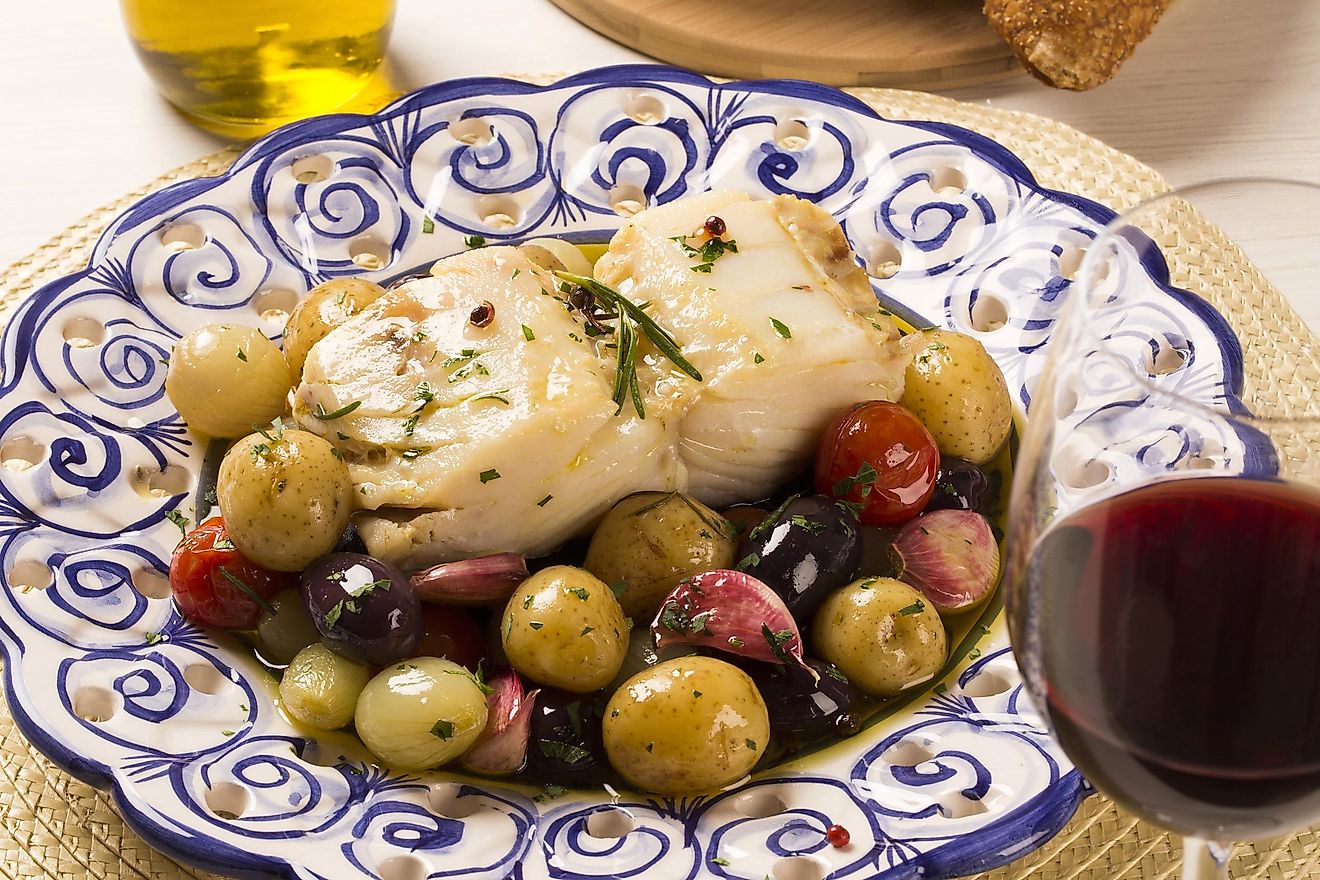 A typical Portuguese dish with codfish called Bacalhau do Porto. Image credit: Paulo Vilela/Shutterstock.com