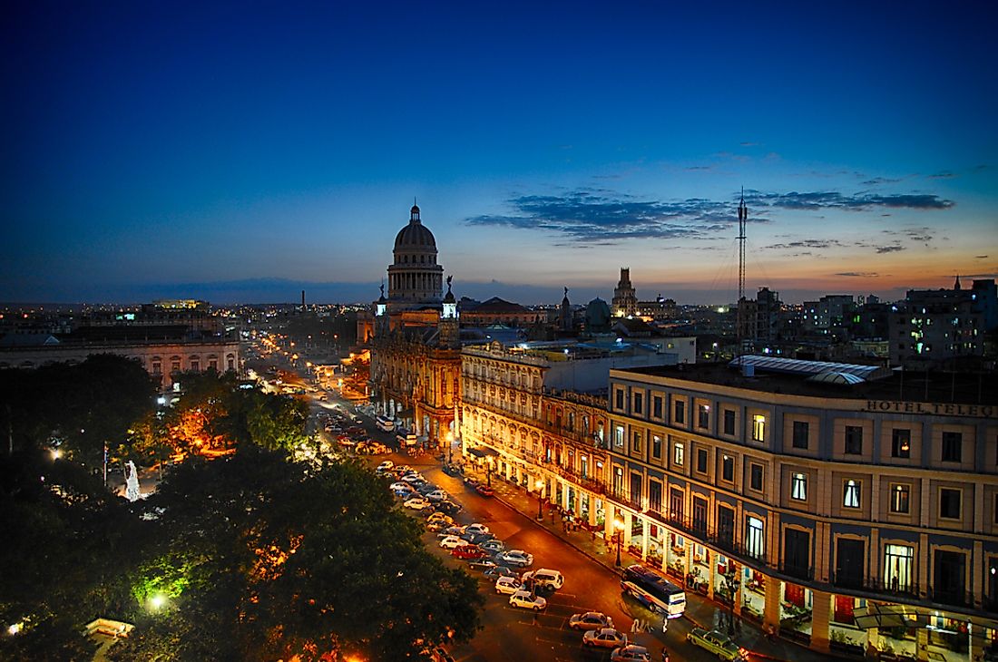 A nightview of Havana.