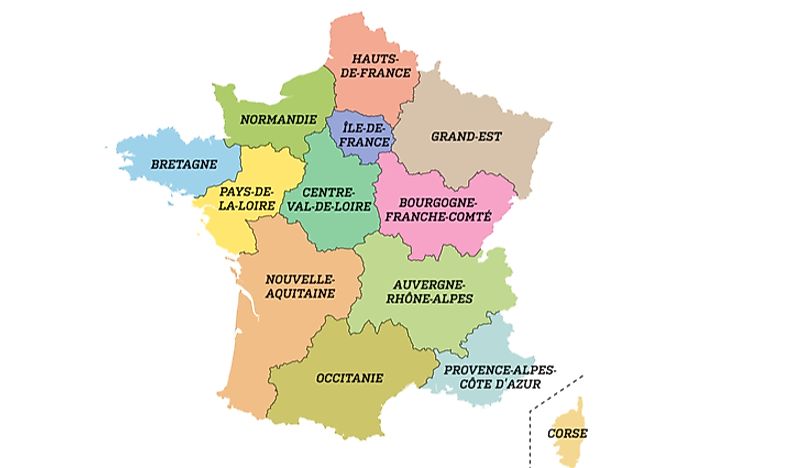 The 13 regions of France. 