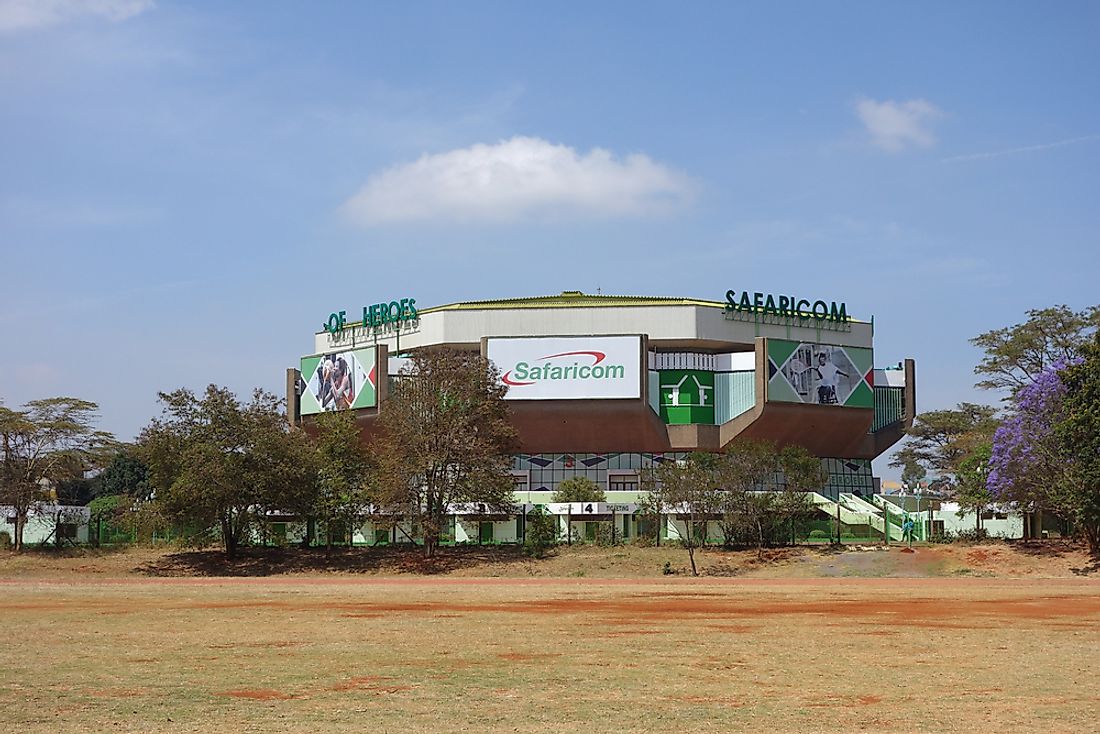 The Kasarani Safaricom Indoor Arena in Nairobi, Kenya, is one of the 20 largest indoor arenas in Africa.  Editorial credit: alarico / Shutterstock.com. 