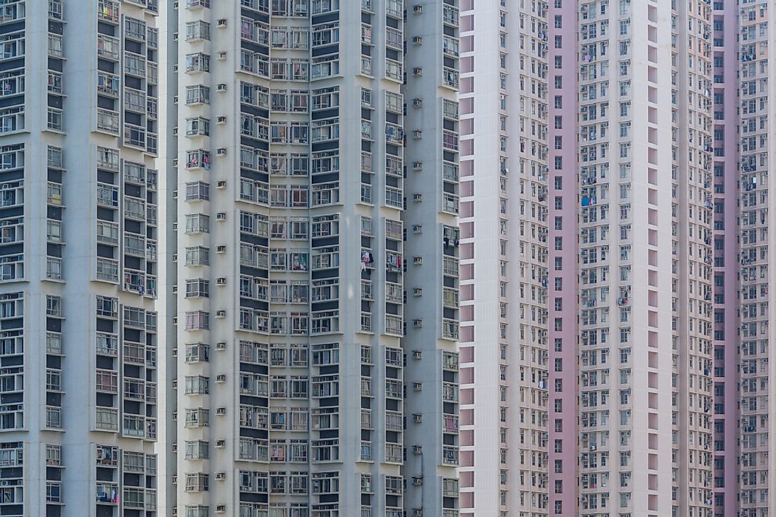Large residential apartments in Hong Kong. 