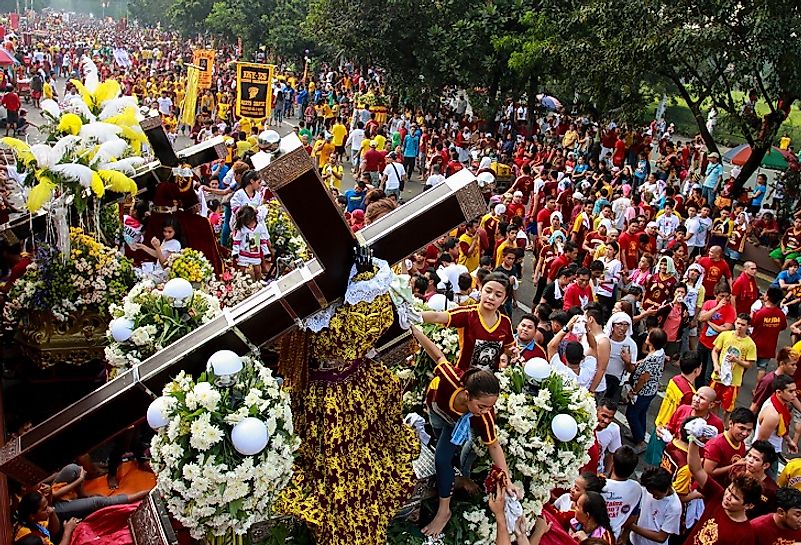 Every January, millions participate in the Translacion Black Nazarene Parade in Manila, Philippines.