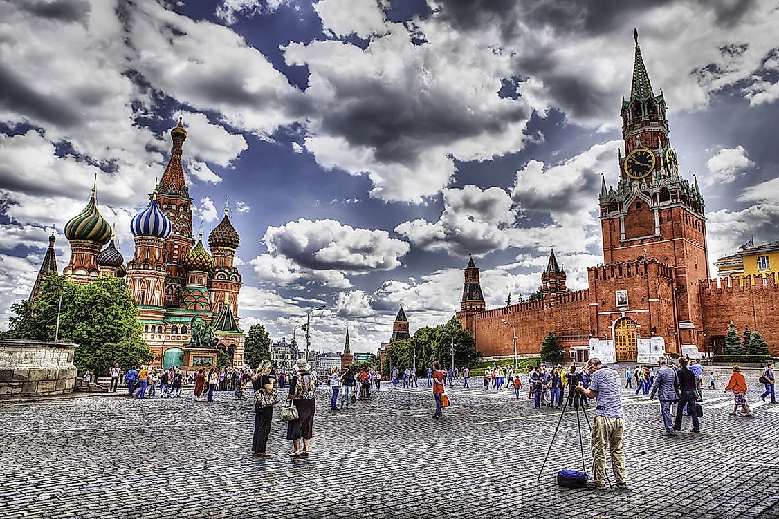 Red square Moscow cityscape.