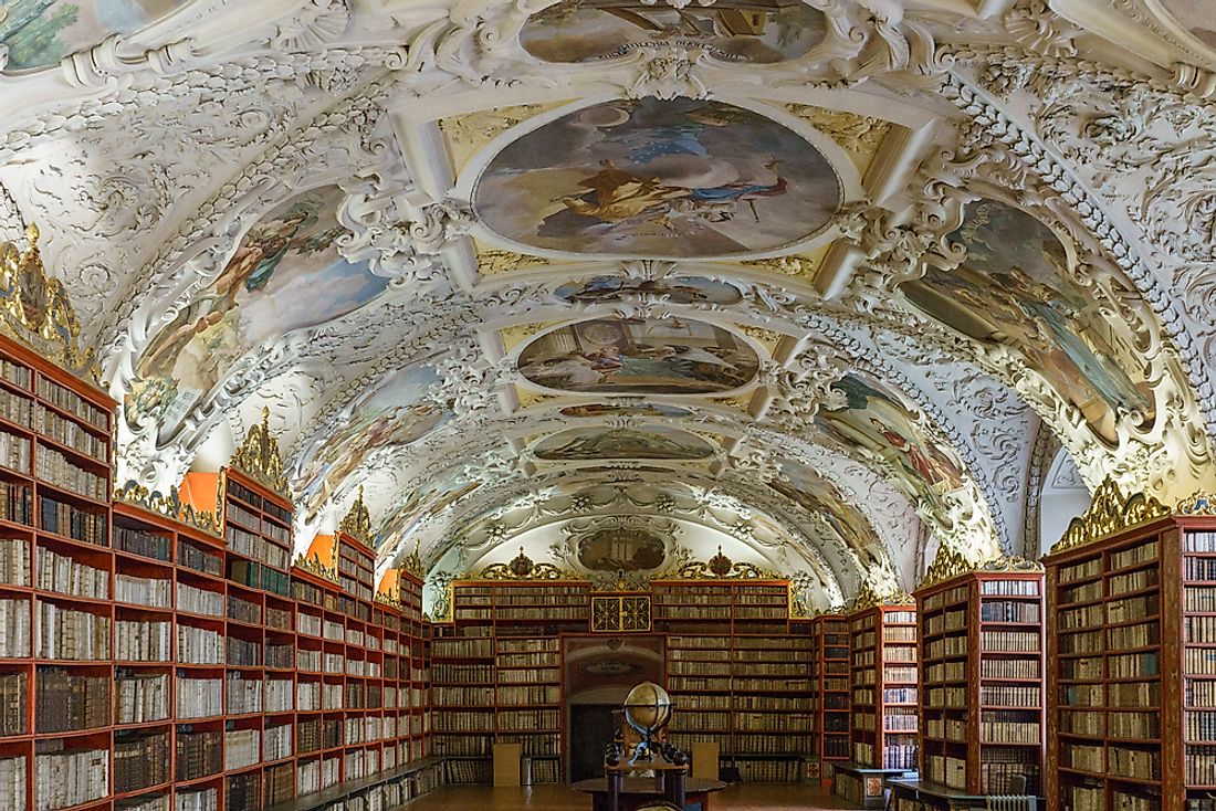 The ceiling of Shrahov Monastery Library. 