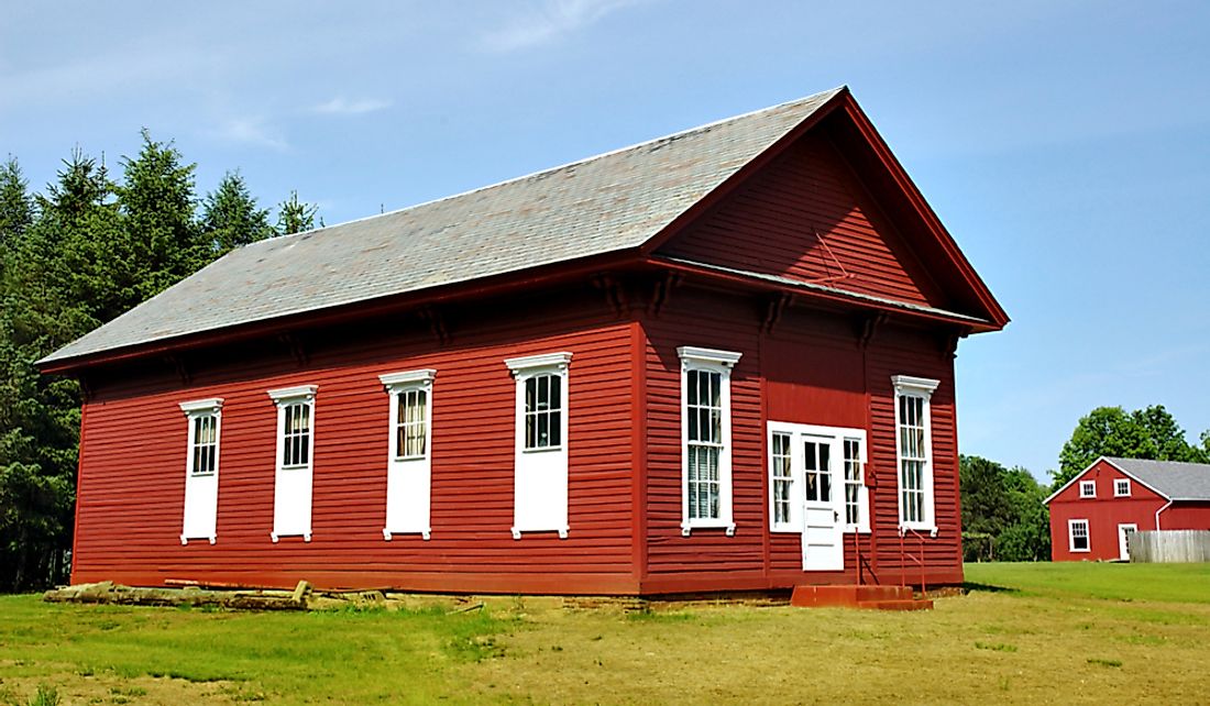 Historical New England schoolhouse.