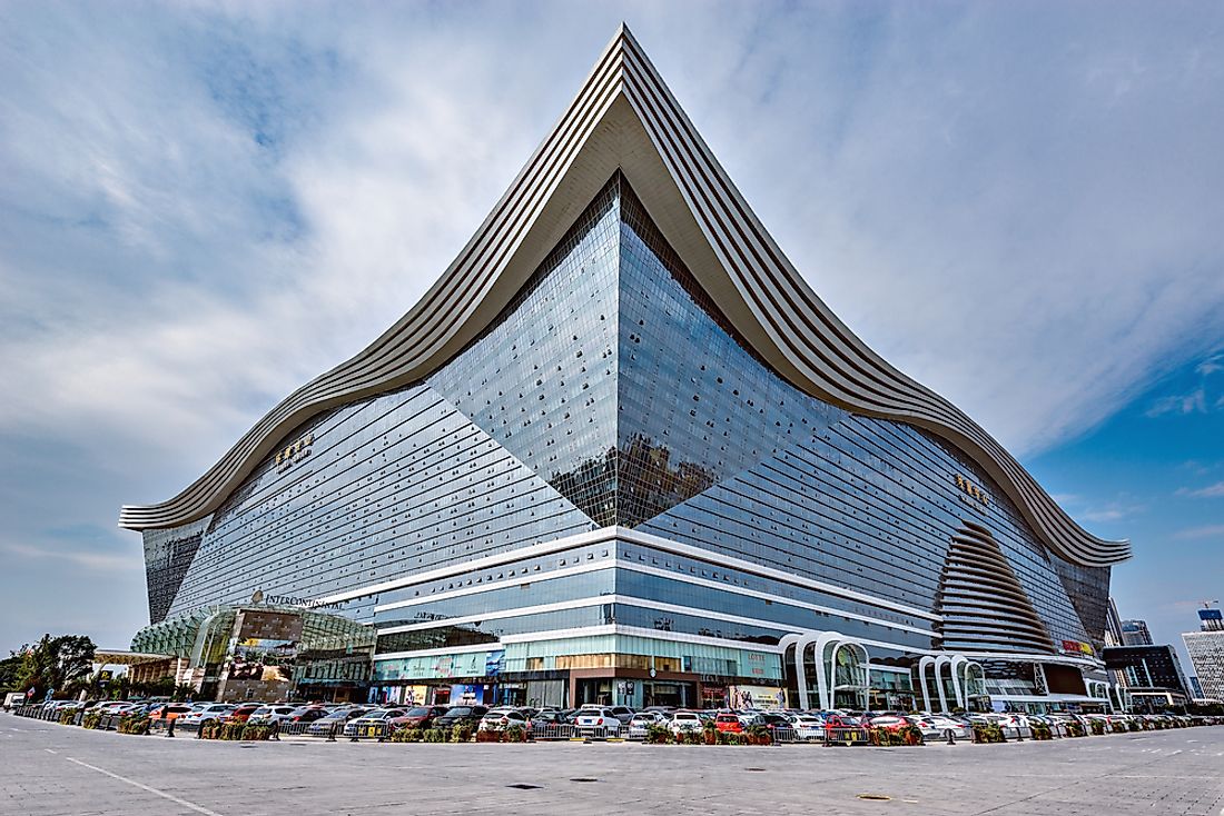 The New Century Global Center in Chengdu, China, is the world's largest building by square footage. Editorial credit: Serjio74 / Shutterstock.com.
