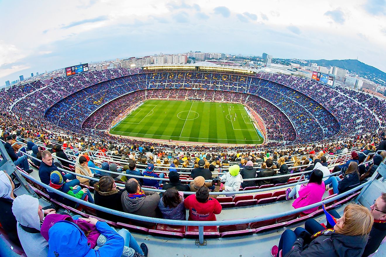 Camp Nou, Barcelona, Spain, is Europe's largest stadium. Image credit: Christian Bertrand/Shutterstock.com