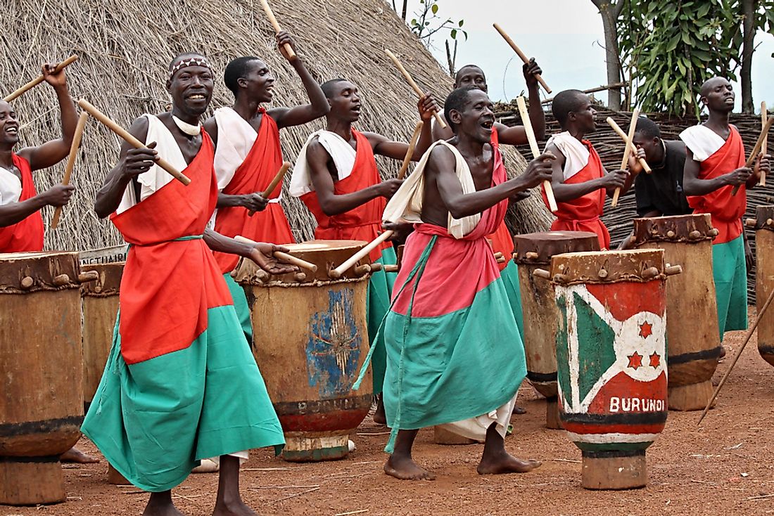 Drummers in Burundi. Editorial credit: Rostasedlacek / Shutterstock.com. 