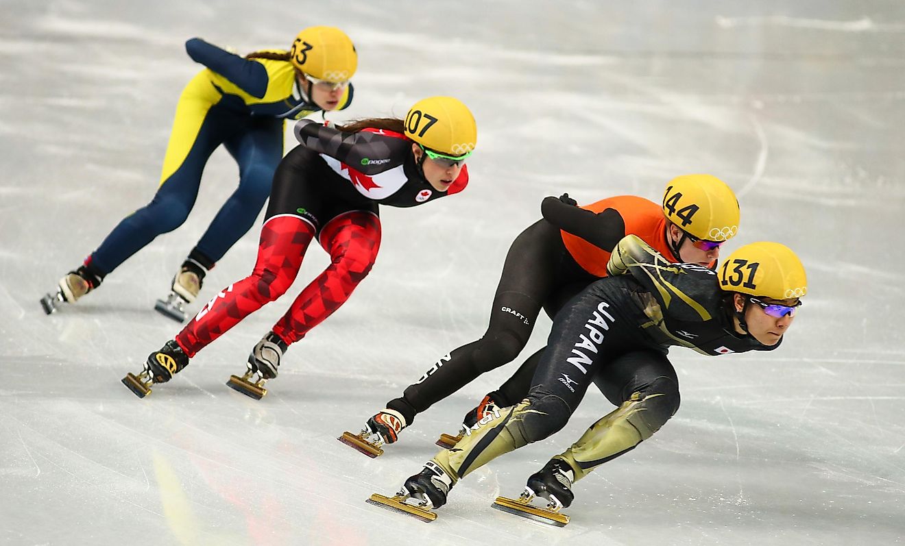 The 1000 m short track speed skating at the 2014 Winter Olympics in Sochi. Editorial credit: Iurii Osadchi / Shutterstock.com