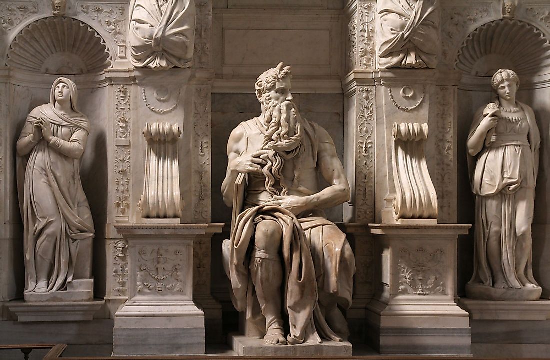 The famous statue of Moses by Michelangelo . 