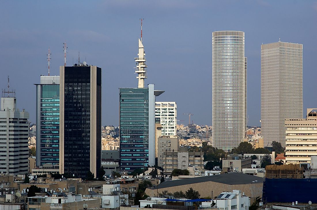 High-rises in Tel Aviv, Israel. 