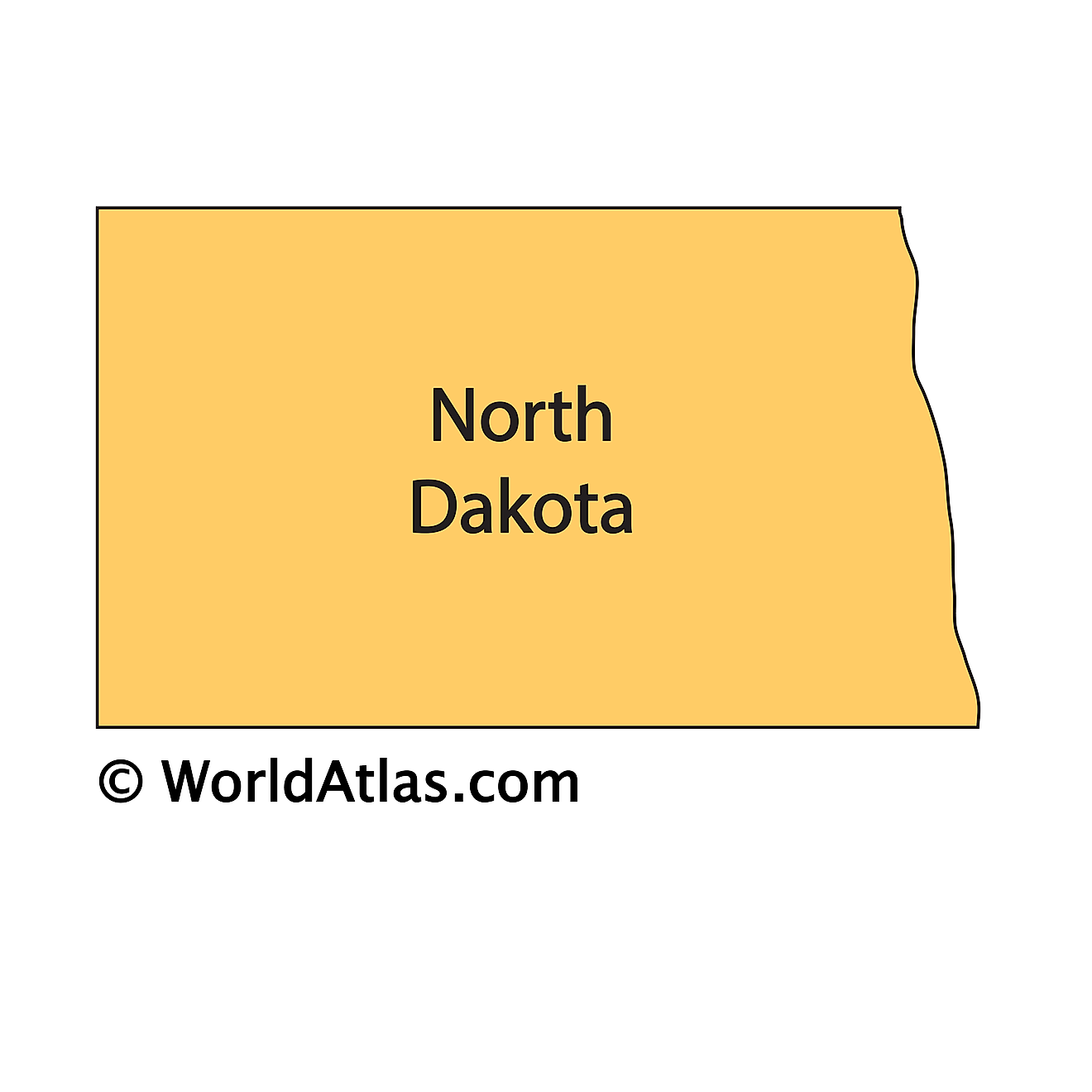 Outline Map of North Dakota