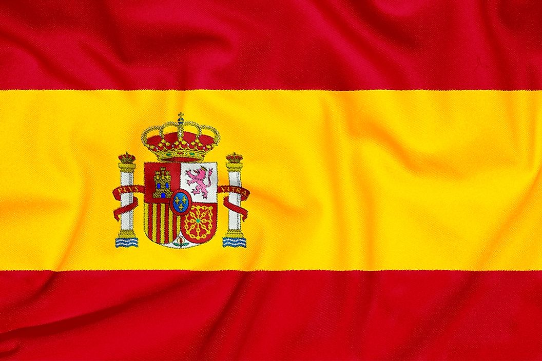 The flag of Spain.