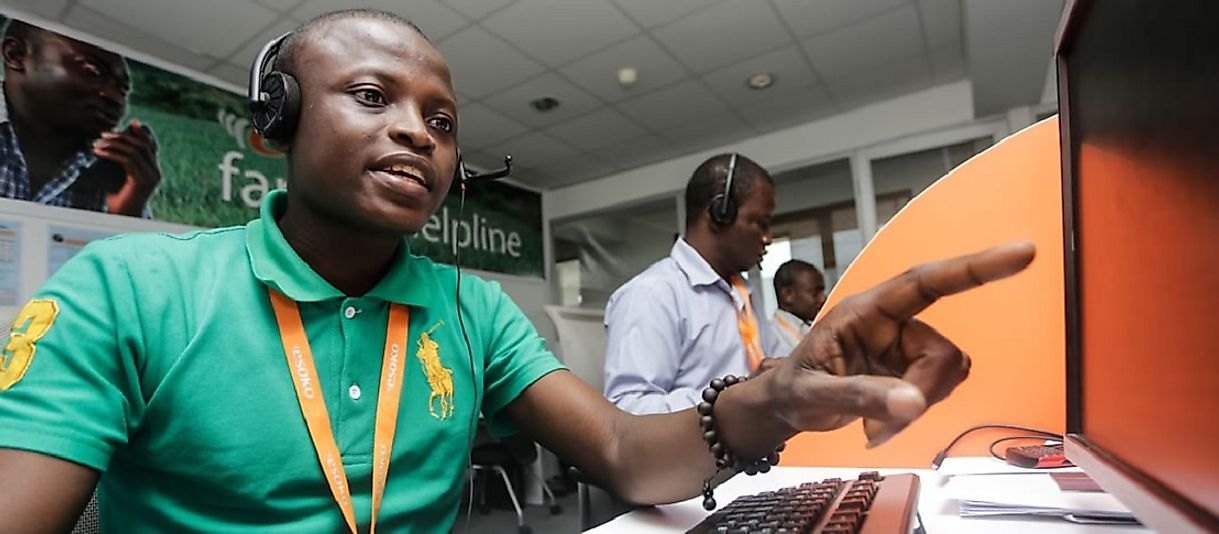 Workers at this call center in Ghana help foreign customers troubleshoot tech dilemmas.