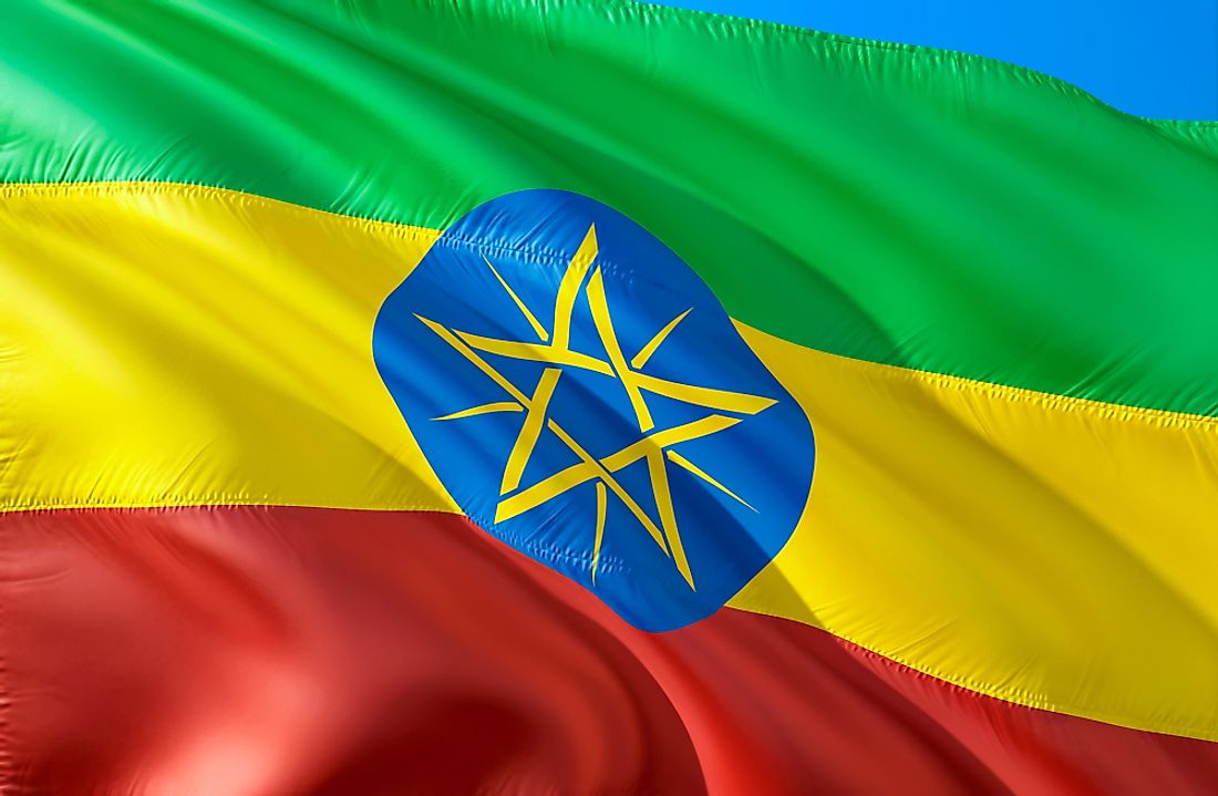 The flag of Ethiopia. 