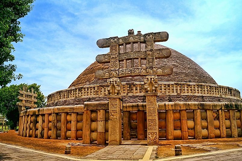 Sanchi's Great Stupa, a 3rd Century BC Buddhist site in the central Indian state of Madhya Pradesh.