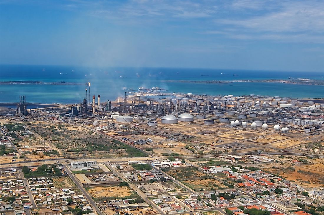 An oil and gas refinery in Venezuela. 