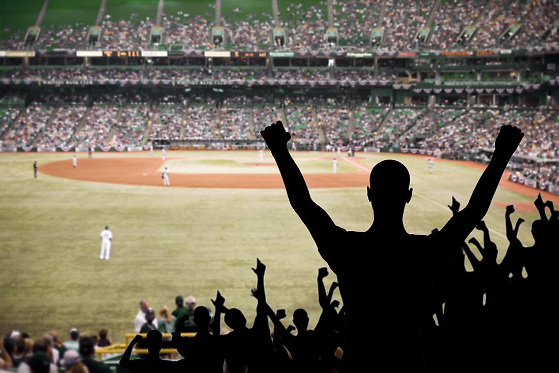 Baseball stadiums can hold an enormous amount of spectators. 
