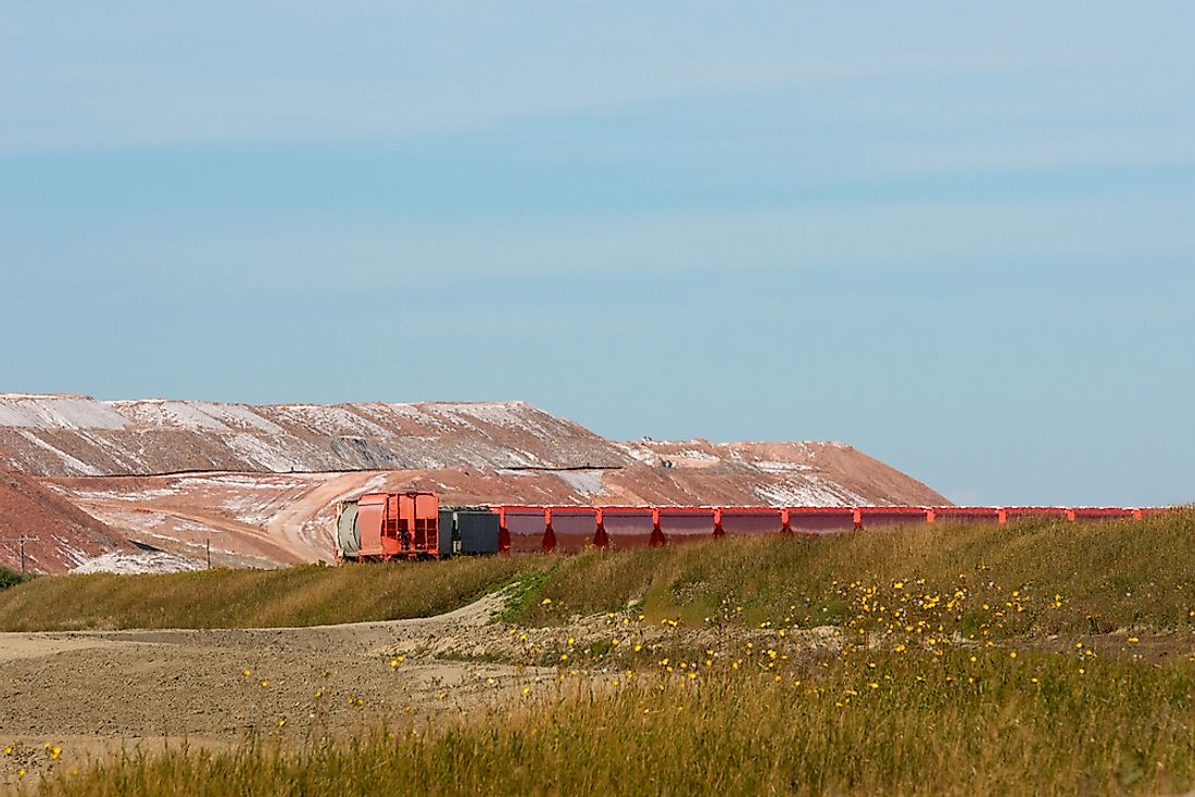 A potash mine in Canada. Canada is the world's largest producer of potash. 