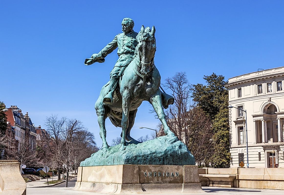 Statue of Major General Philip Sheridan in Washington, D.C. His 1864 victory at Cedar Creek safeguarded the U.S. national capital against Confederate threats.