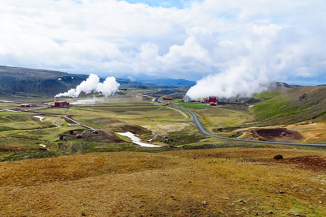 Geothermal power stations in Iceland. 