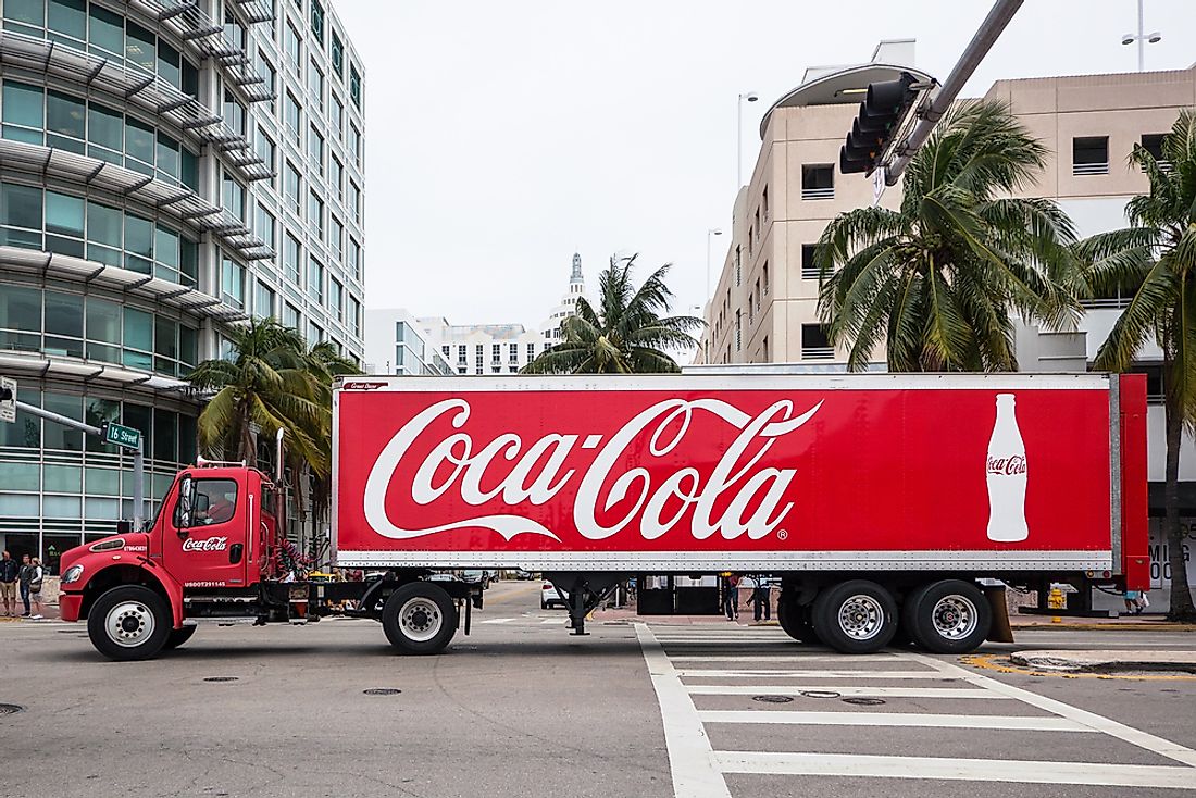 A Coca-Cola truck pulling through Miami. Editorial credit: pio3 / Shutterstock.com. 