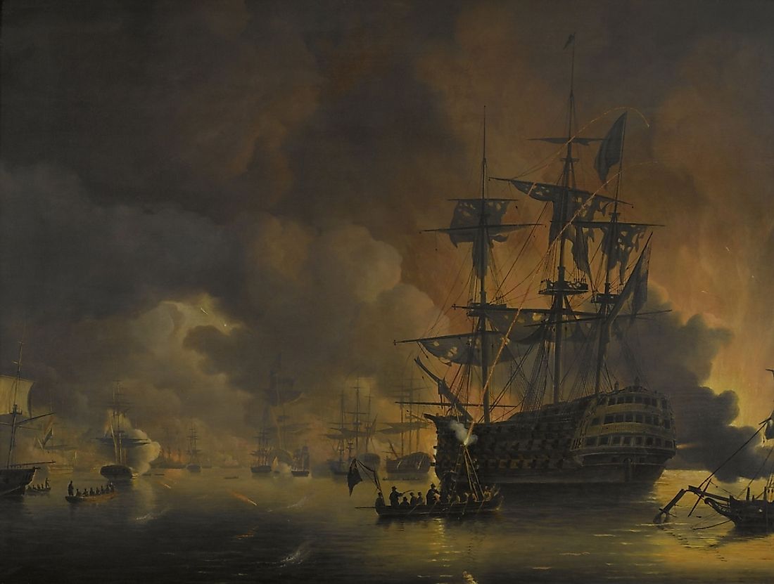 A dutch painting of the Barbary Wars, called the "Fire on the Wharves of Algiers". 