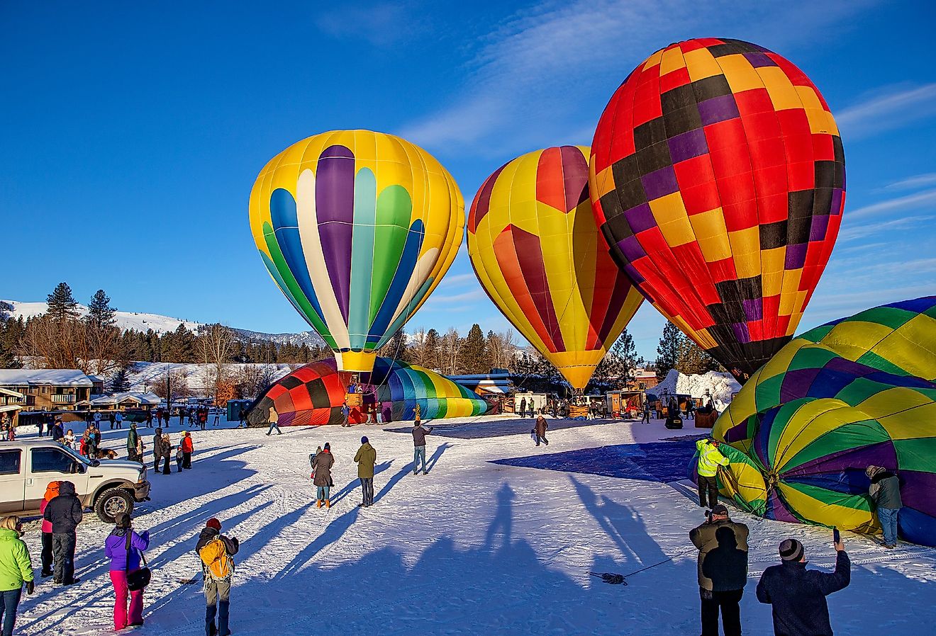 Hot air balloon festival in Winthrop, Washington. Image credit oksana.perkins via Shutterstock