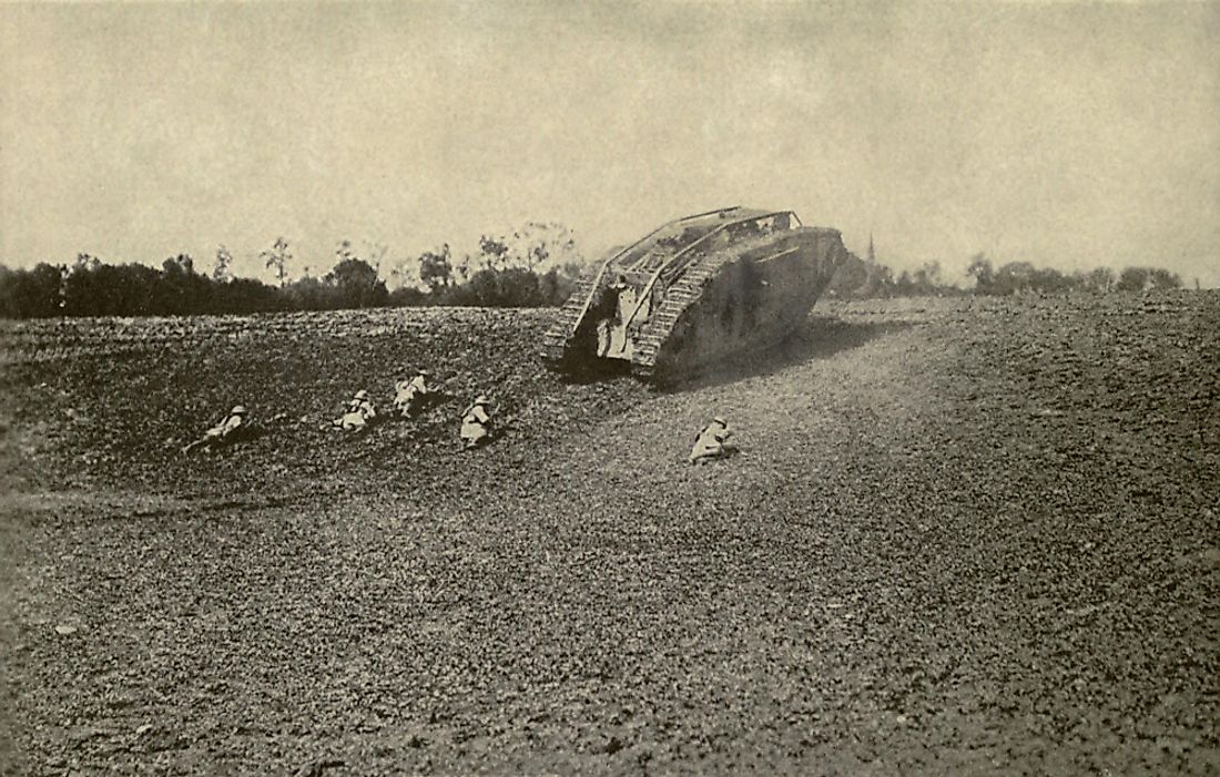 The Battle of Cambrai is famous for being the first large scale use of tanks and artillery in a warfare. Editorial credit: Everett Historical / Shutterstock.com