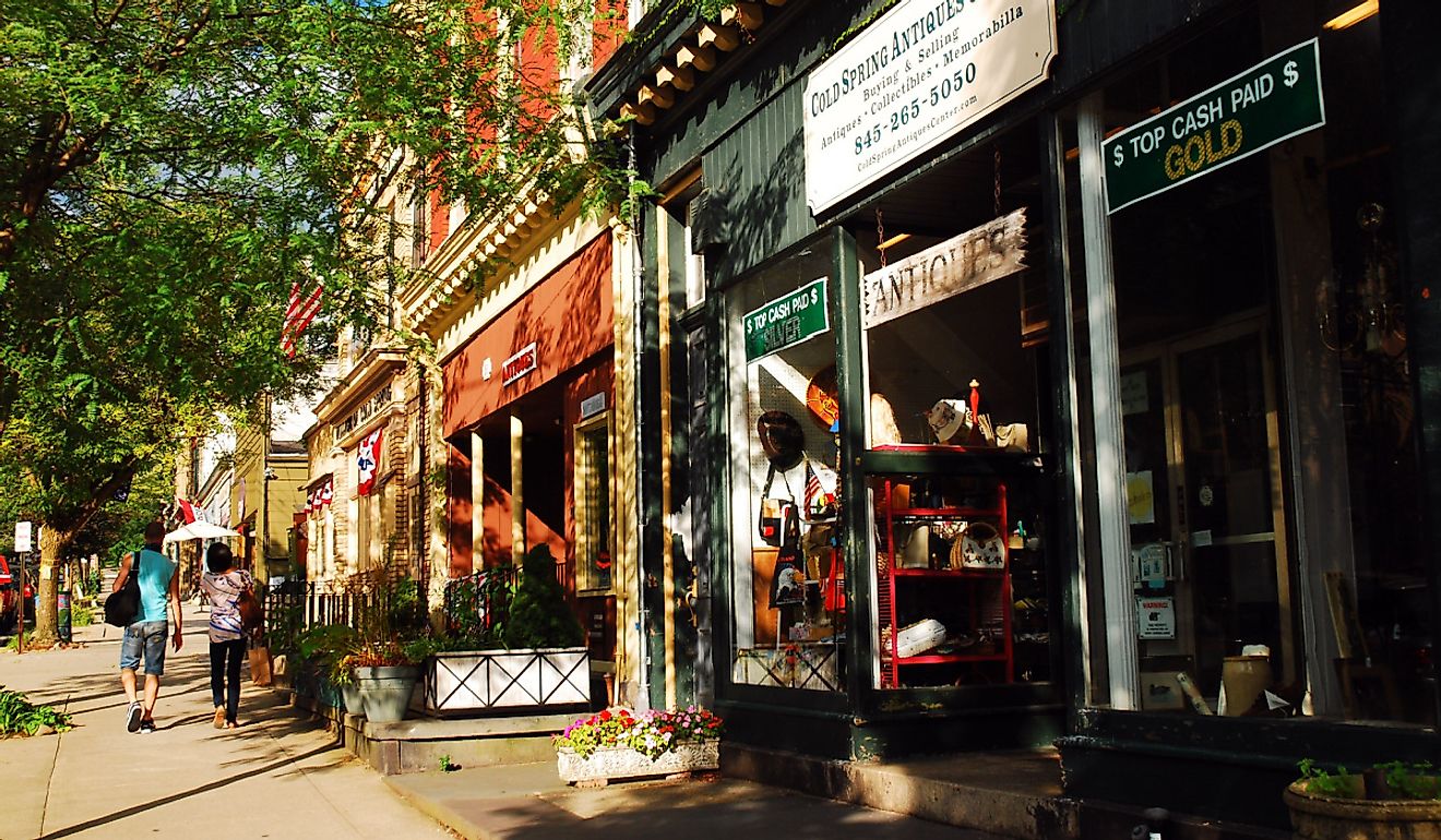 Main shopping district of Cold Spring, New York. Image credit James Kirkikis via Shutterstock
