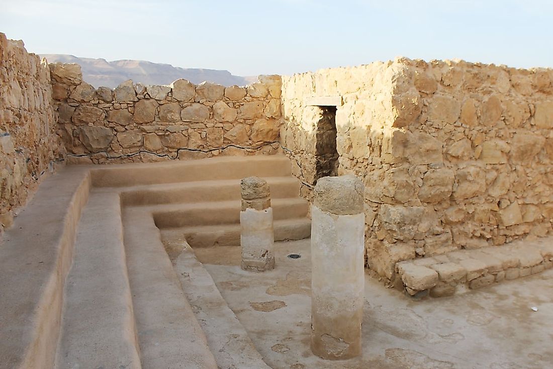 The synagogue of Masada, Israel. Judaism is the most practiced religion in Israel. 