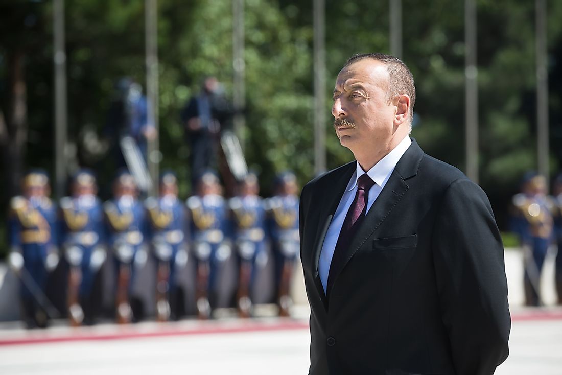 Ilham Aliyev, the incumbent president of Azerbaijan. Editorial credit: Drop of Light / Shutterstock.com.