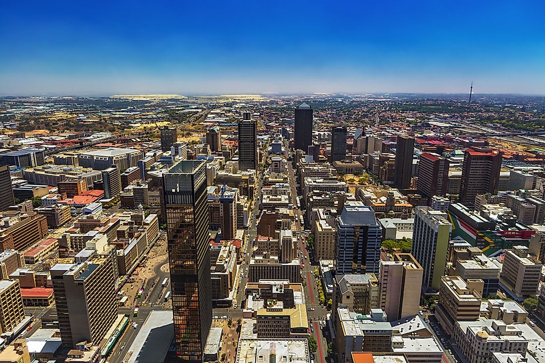 Johannesburg as seen from Carlton Centre, the tallest building in Africa. 