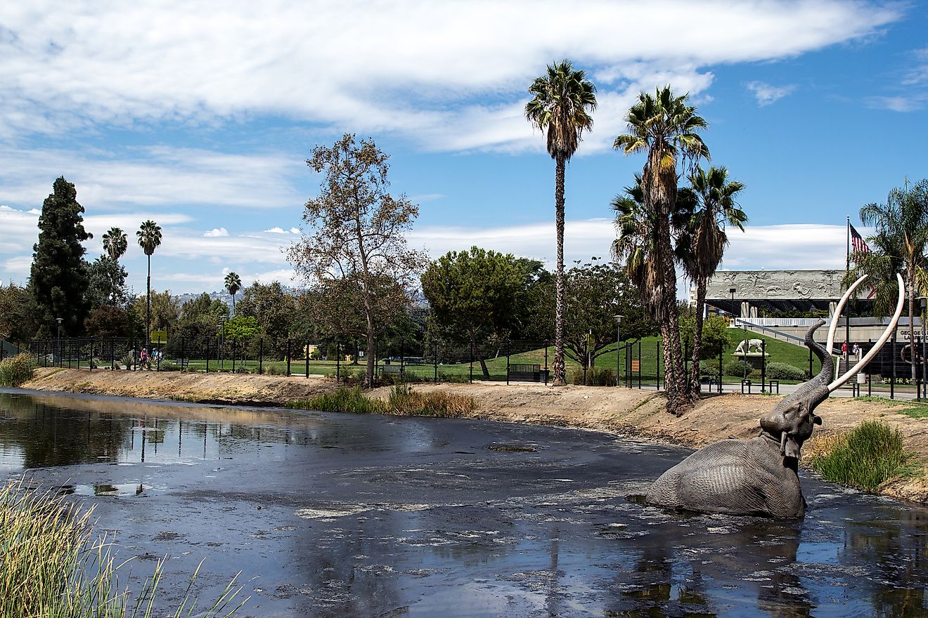 Mammoth sculpture at the La Brea Tar Pits in Los Angeles