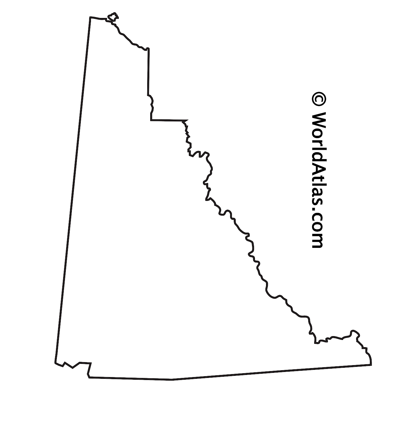 Blank Outline Map of Yukon