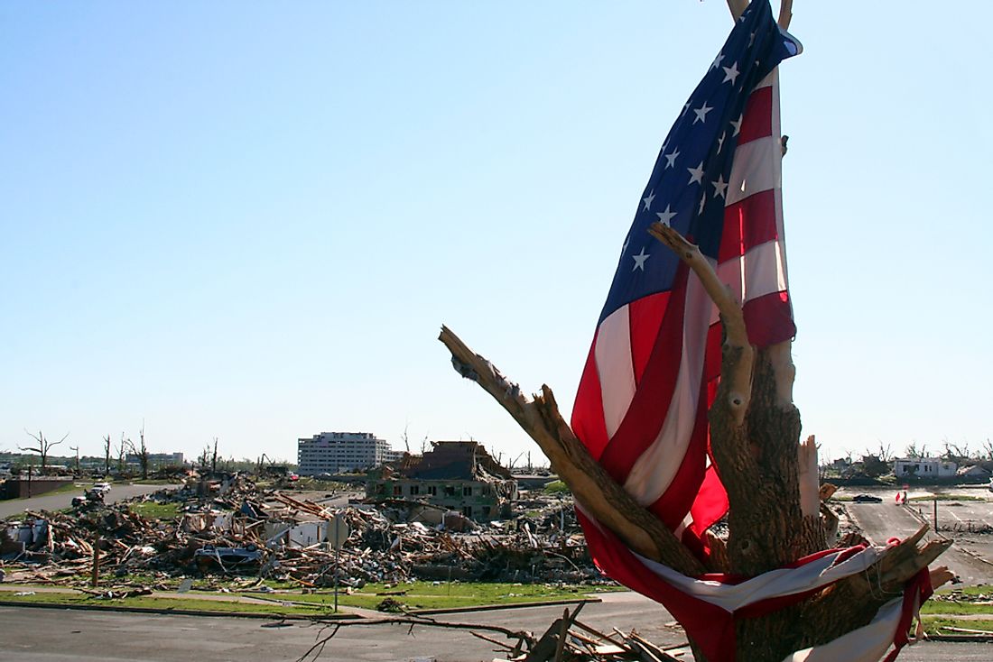 The US is prone to natural disasters such a hurricanes, tornadoes, floods, fires, and more. Editorial credit: Melissa Brandes / Shutterstock.com