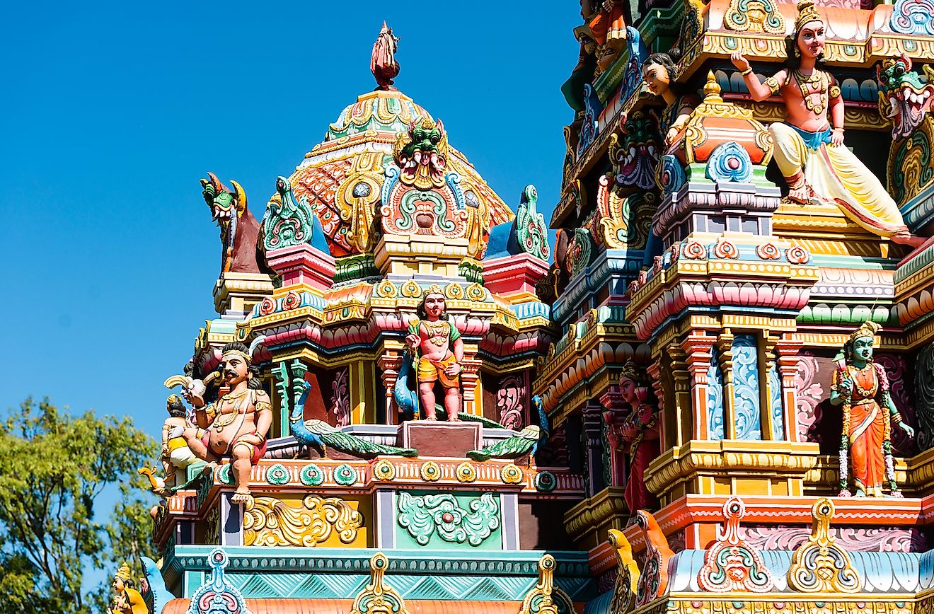 A Hindu temple in Mauritius. Image credit: Karl Ahnee/Shutterstock.com