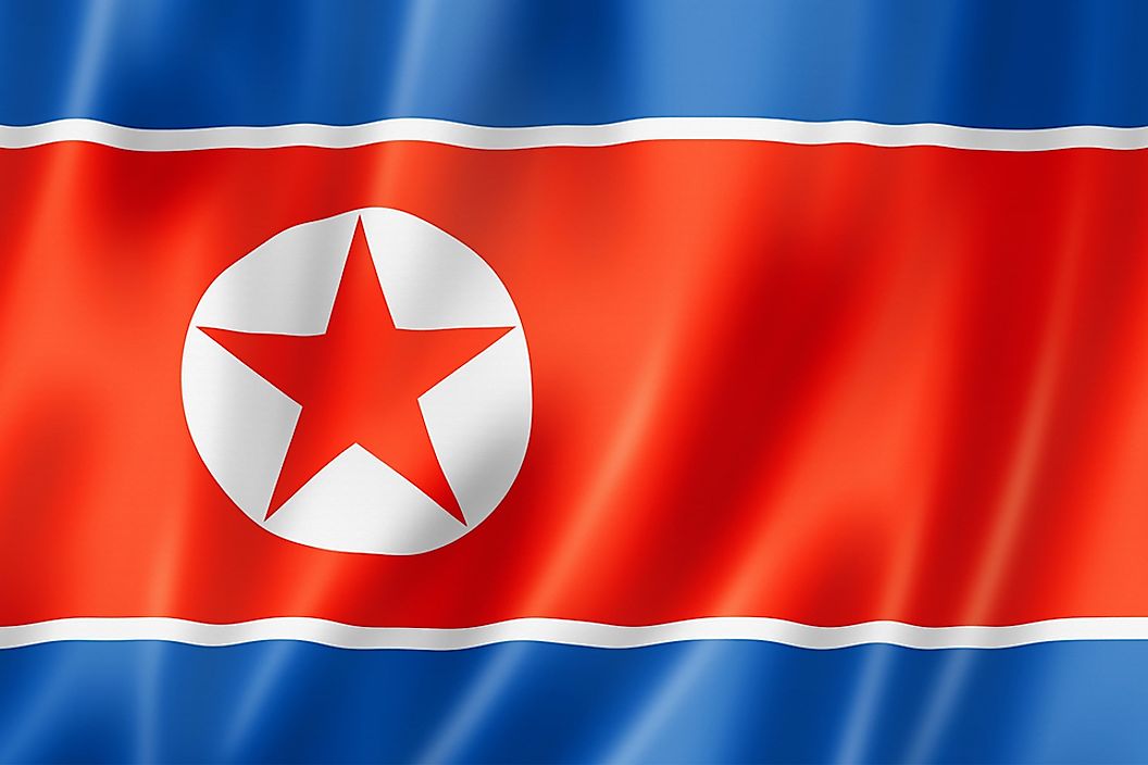 The flag of North Korea.