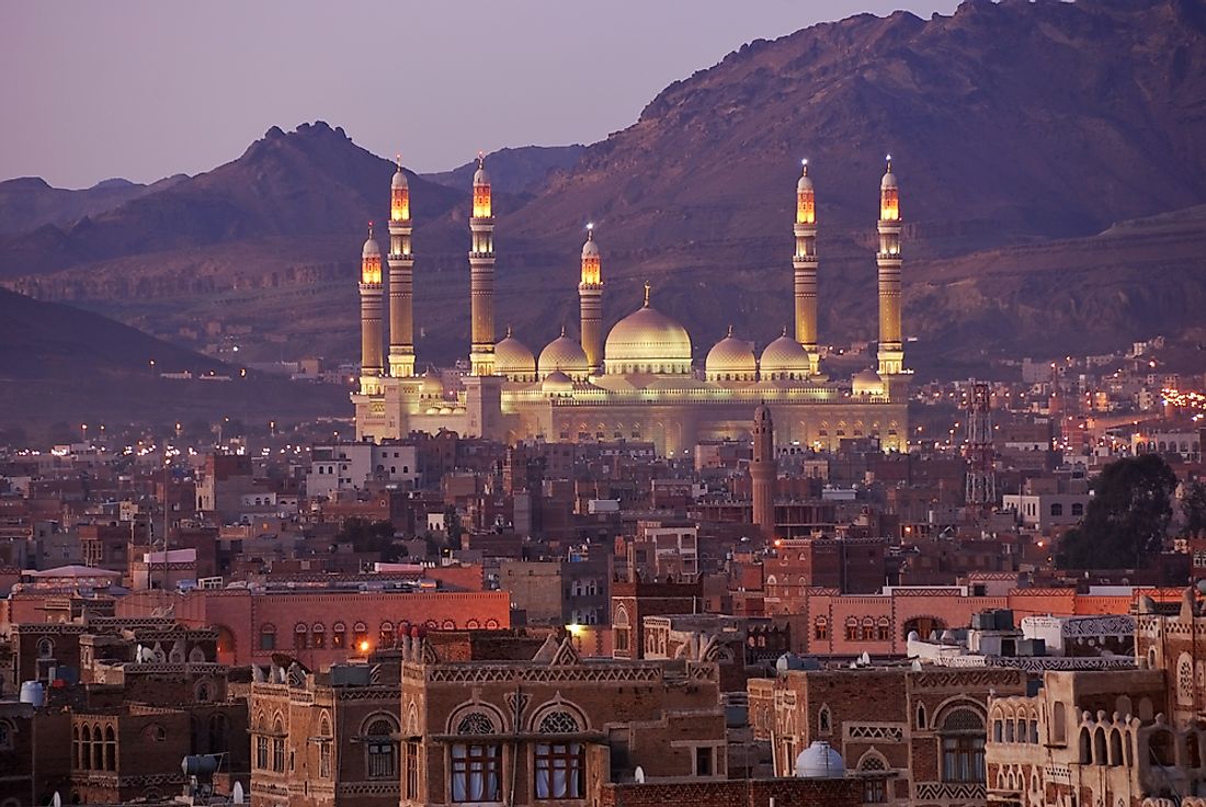 Sana'a is famous for its historic buildings and mosques.